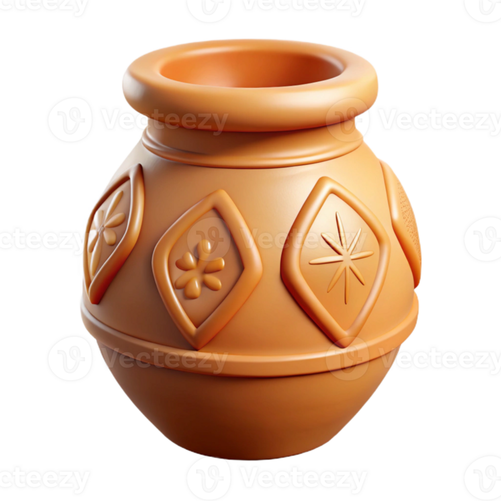 beautiful traditional Decorated Pottery Shard with Ancient Symbols Isolated high quality png