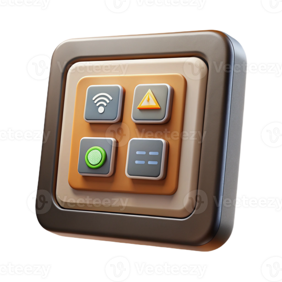 dramatic vintage Smart Home Control Panel Interface Transparent authentic png