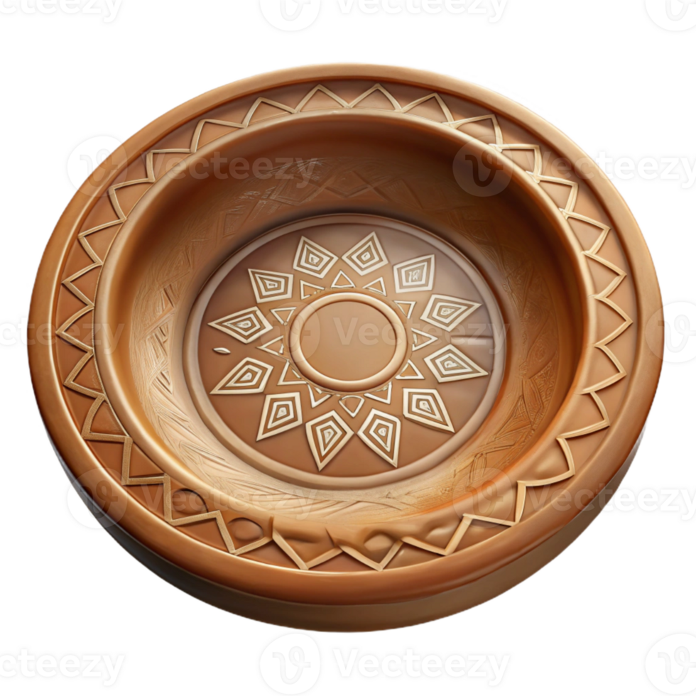 extraordinary modern Decorated Pottery Plate with Tribal Design Isolated professional png