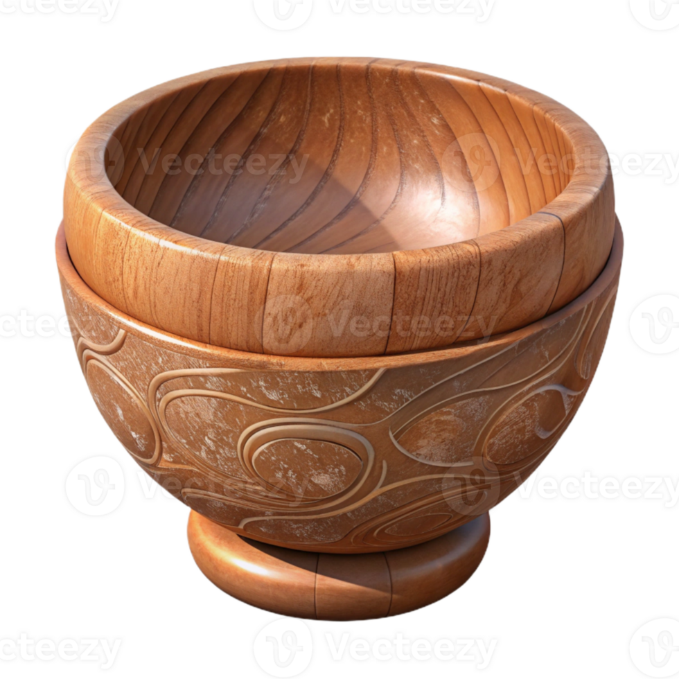 vibrant minimalist Decorative Bowl Wooden Design Cutout authentic png