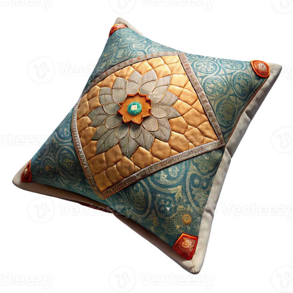 beautiful traditional Decorative Pillow Embroidered Design Transparent Background high resolution png