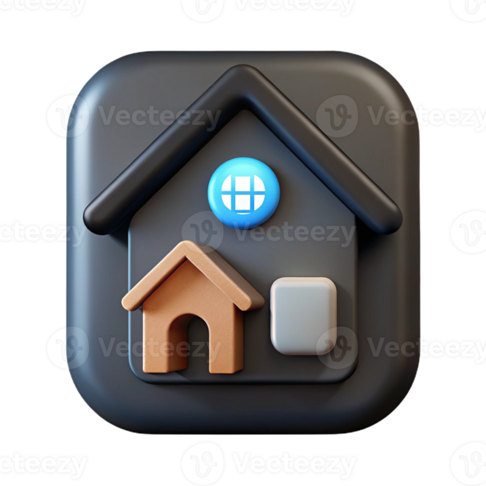 serene modern Smart Home Icon Set White Background Transparent Background exclusive png