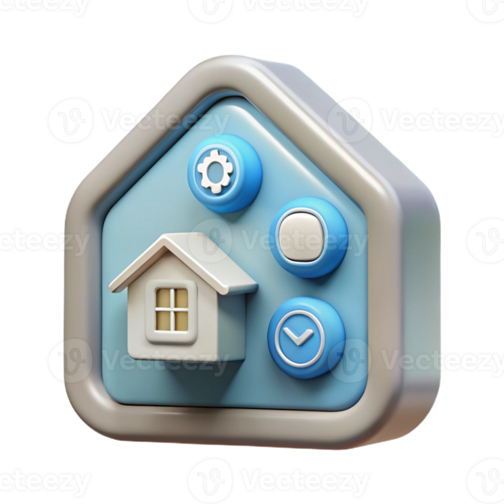 serene artistic Smart Home Icon Set White Background Transparent Background detailed png