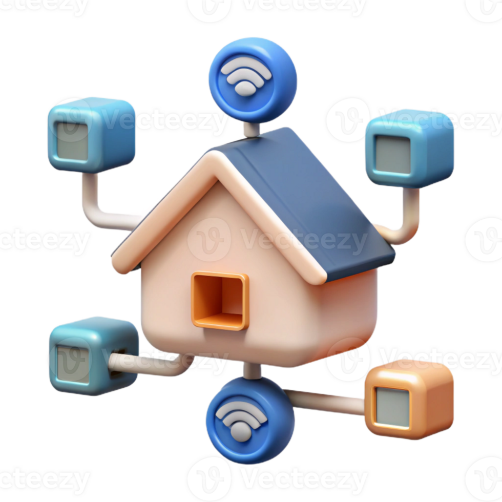 wonderful modern Smart Home Network Diagram Illustration Isolated genuine png