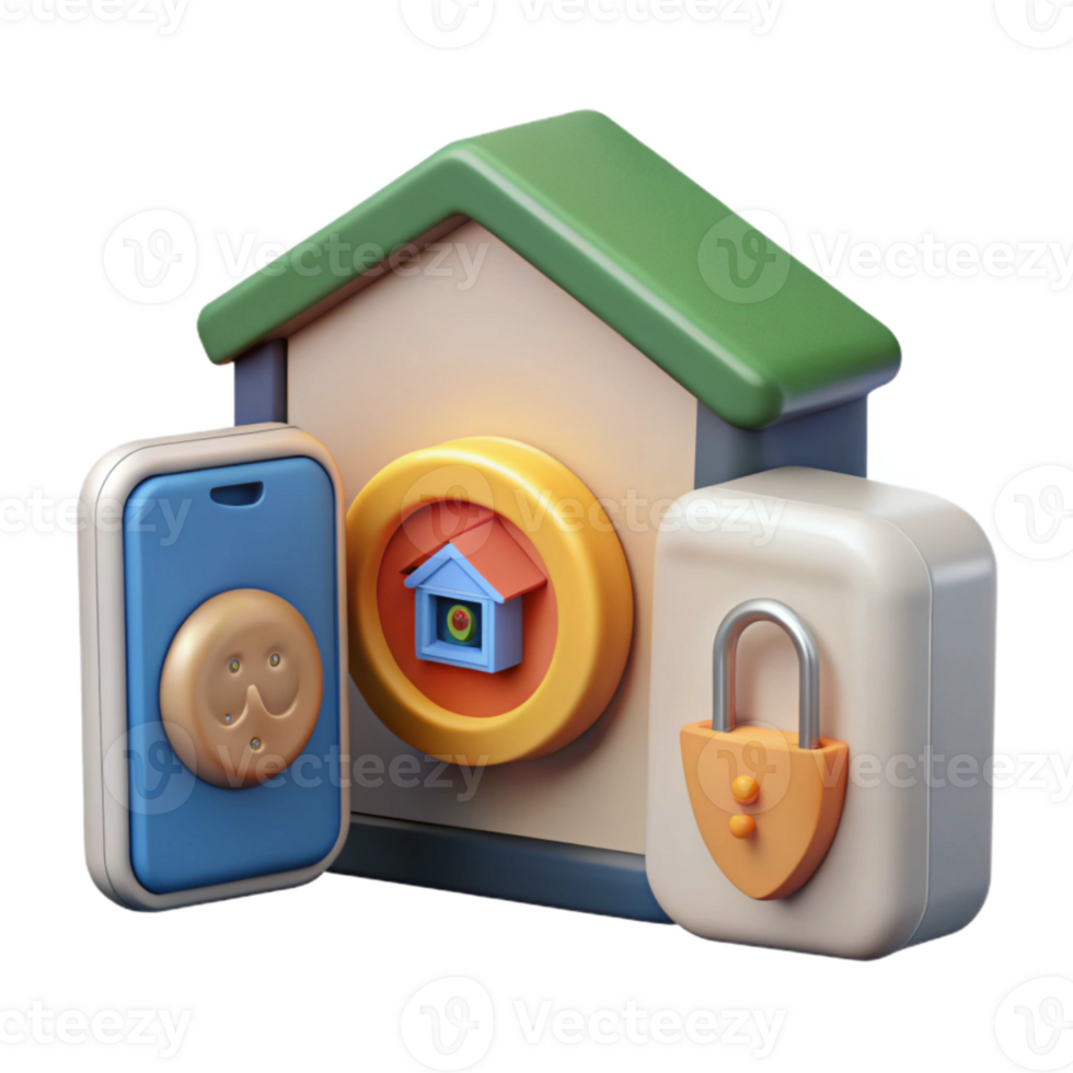 extraordinary artistic Smart Home Security System Icon Set Cutout original png