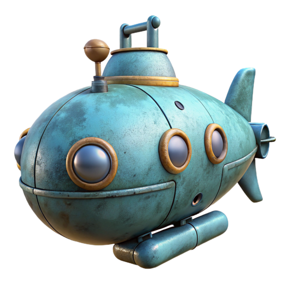 beautiful rustic Deep Sea Submersible Cutout Manned Vehicle detailed png
