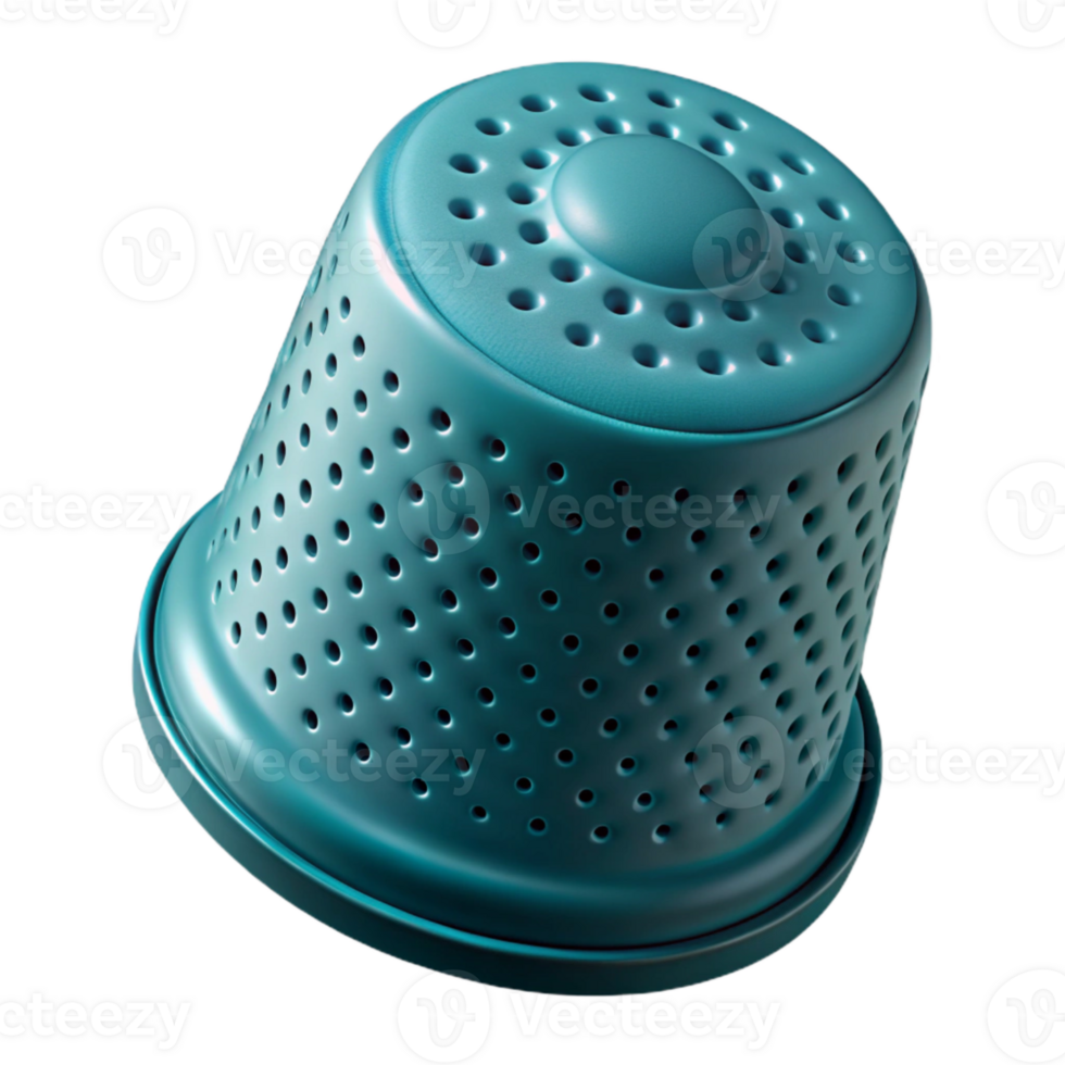 extraordinary traditional Deep Teal Sewing Thimble Top View Transparent Background high quality png