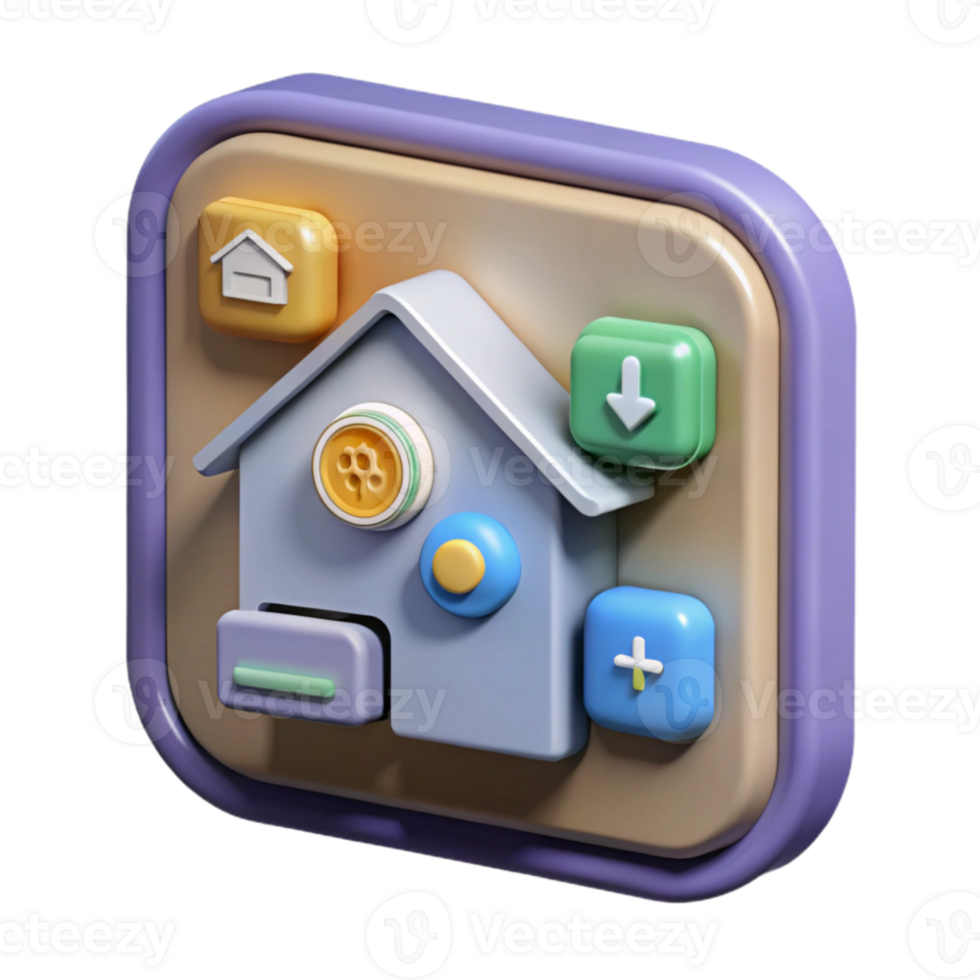 dramatic abstract Smart Home System User Interface Design Transparent Background high quality png