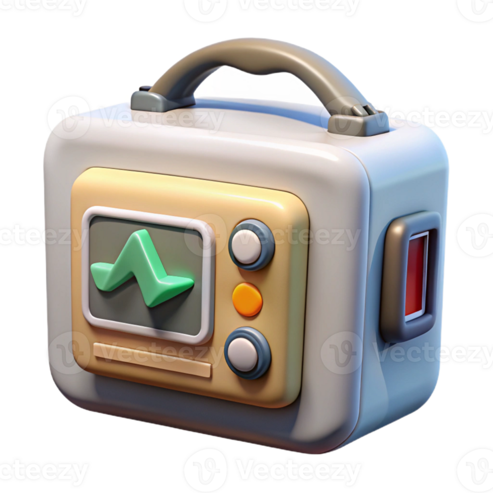 wonderful artistic Defibrillator Machine Front View Isolated authentic png
