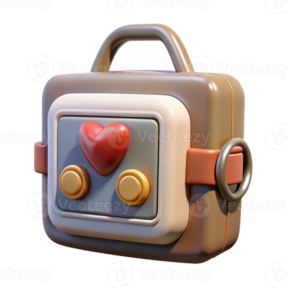 extraordinary rustic Defibrillator Machine Front View Isolated high quality png