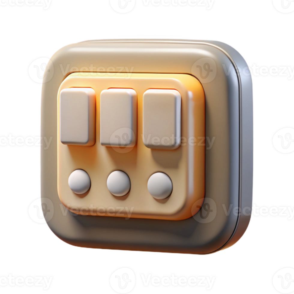 elegant modern Smart Lighting Control Panel Dimmer Transparent Background premium png