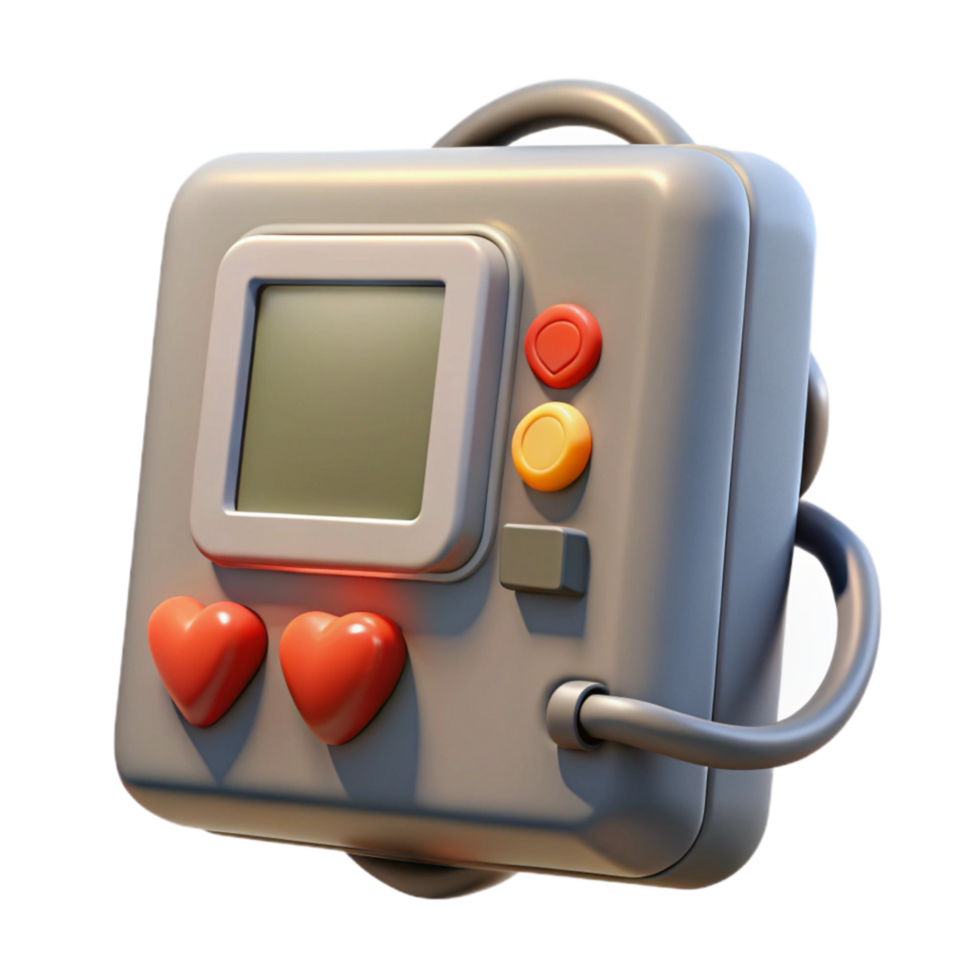 Defibrillator Machine Gray with Screen Cutout png