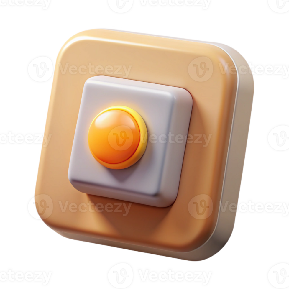 serene modern Smart Lighting Panel Master Control Button Cutout detailed png