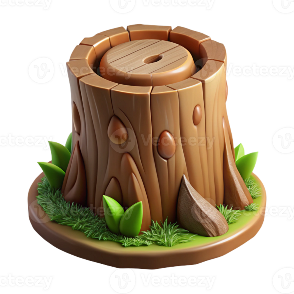 serene minimalist Deforestation Tree Stump Forest Isolated original png