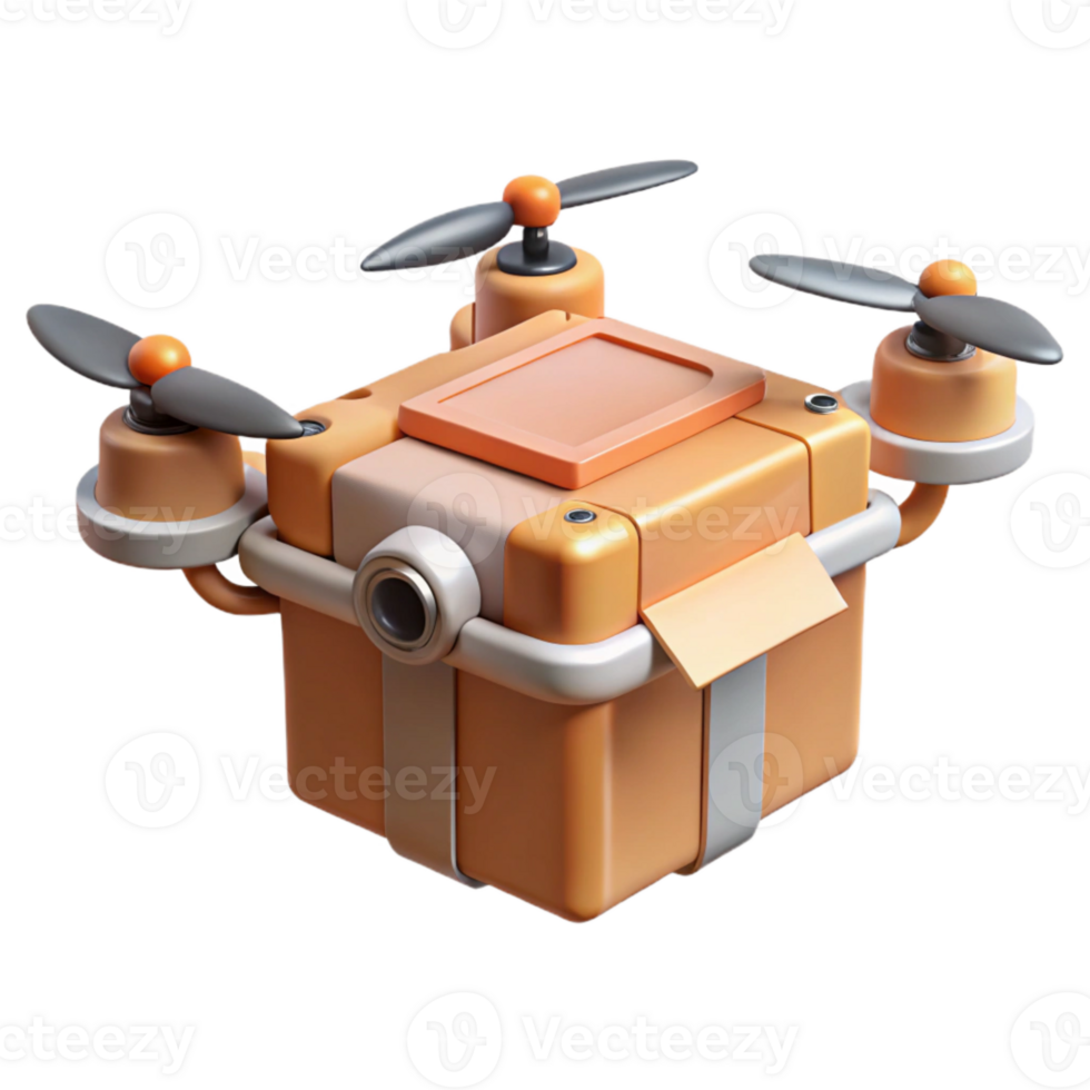 impressive artistic Delivery Drone Flying View Isolated high resolution png