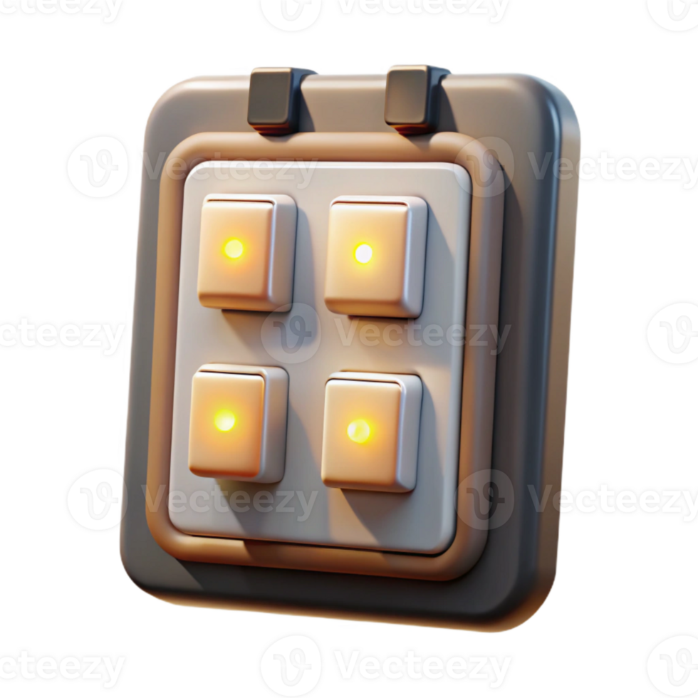 vibrant rustic Smart Lighting Panel with Dimmer Switch Isolated on Transparent Background original png