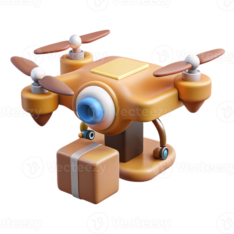 elegant modern Delivery Drone Flying Cutout png