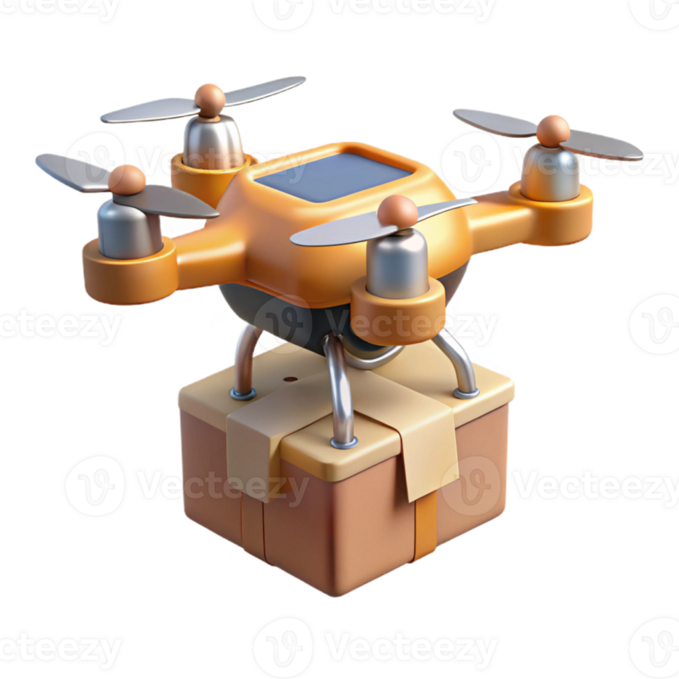 elegant classic Delivery Drone Flying View Isolated high resolution png