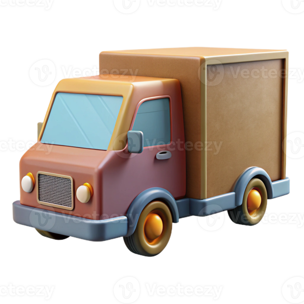wonderful rustic Delivery Truck Side View Cutout original png