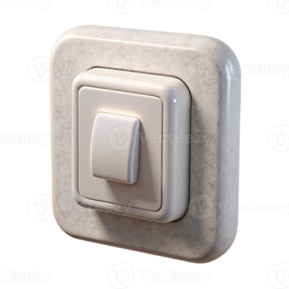 dramatic modern Smart Light Switch White on Position Isolated high quality png