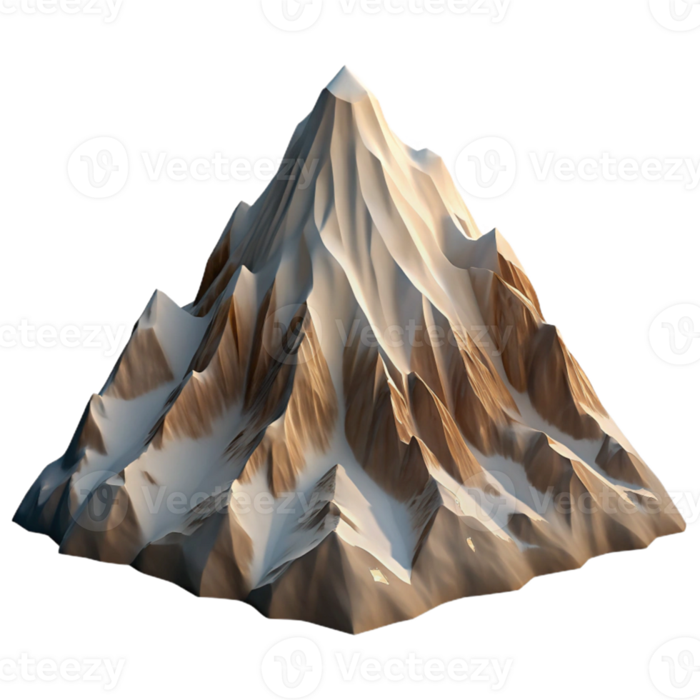 serene minimalist Denali Peak South Face Rugged Terrain Isolated Element exclusive png
