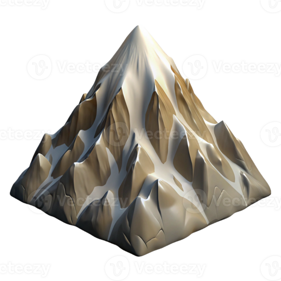 dramatic traditional Denali Peak South Face Rugged Terrain Isolated Element professional png