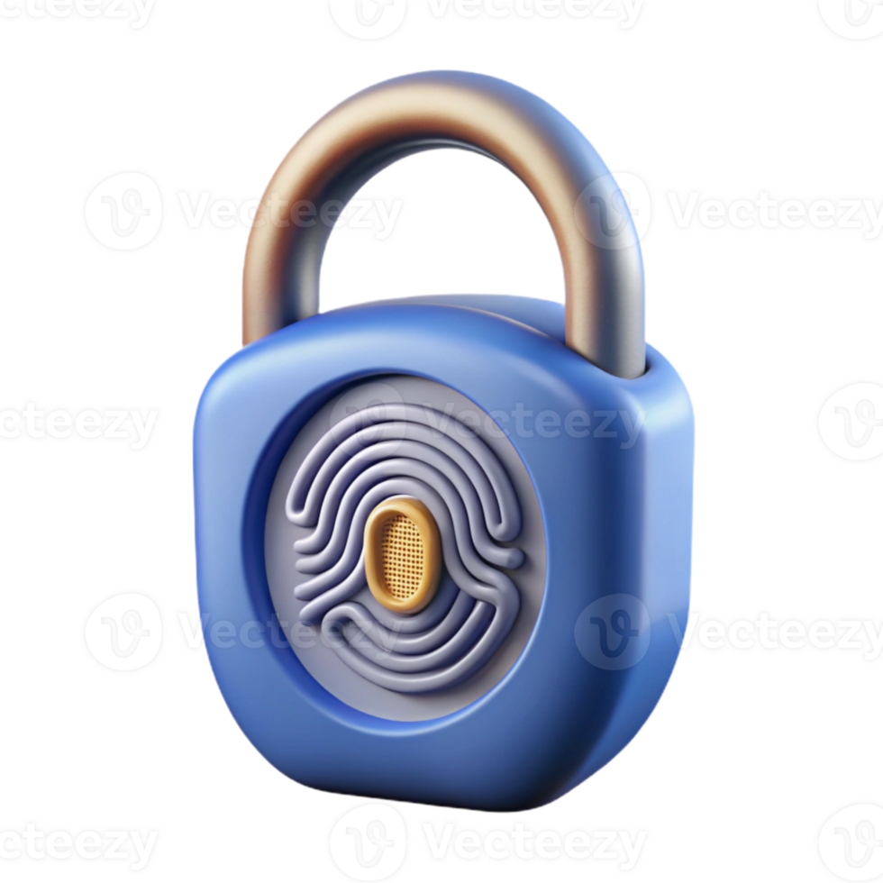 vibrant creative Smart Lock Fingerprint Scanner Transparent Background premium png