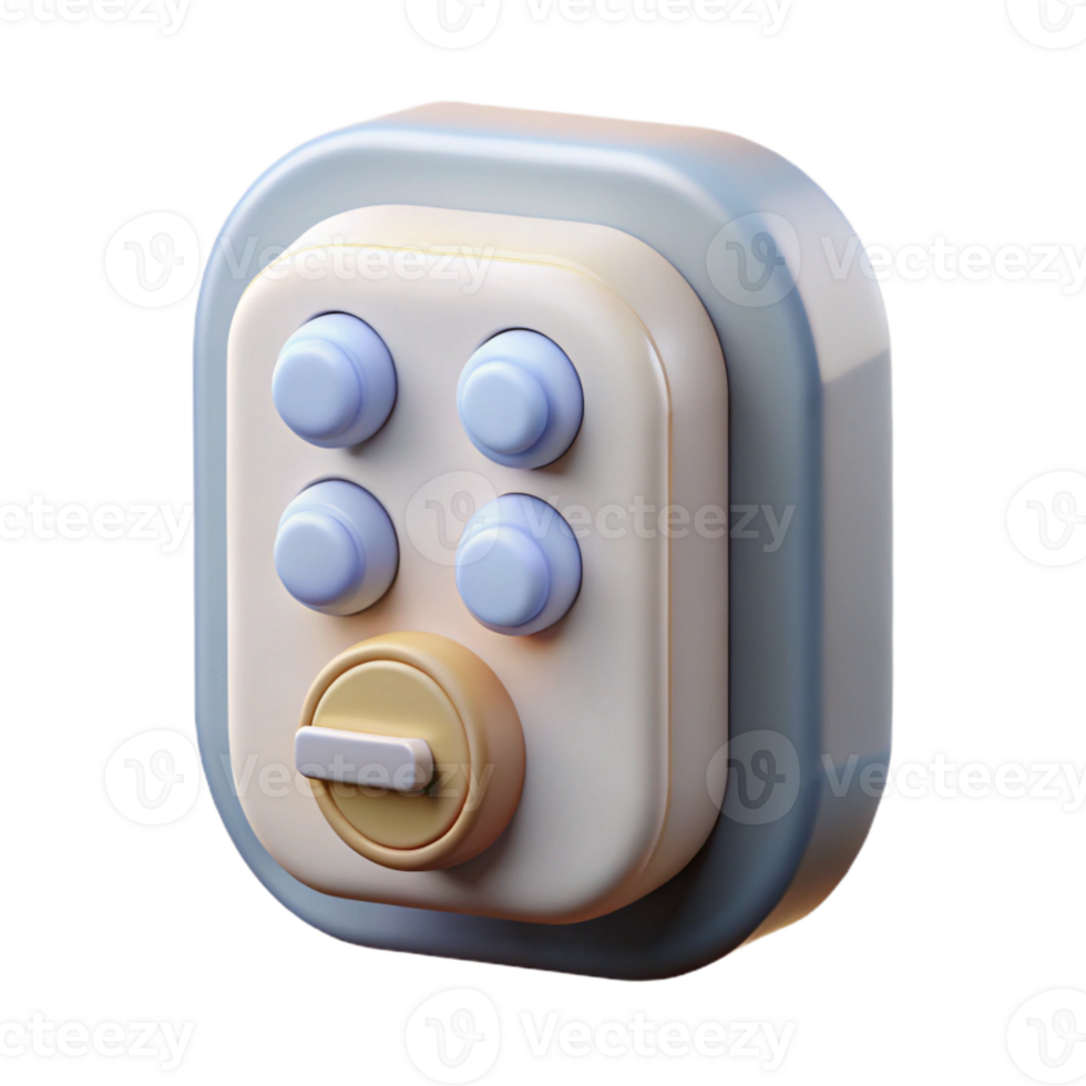 impressive artistic Smart Lock Keypad Illuminated Buttons Transparent Background png