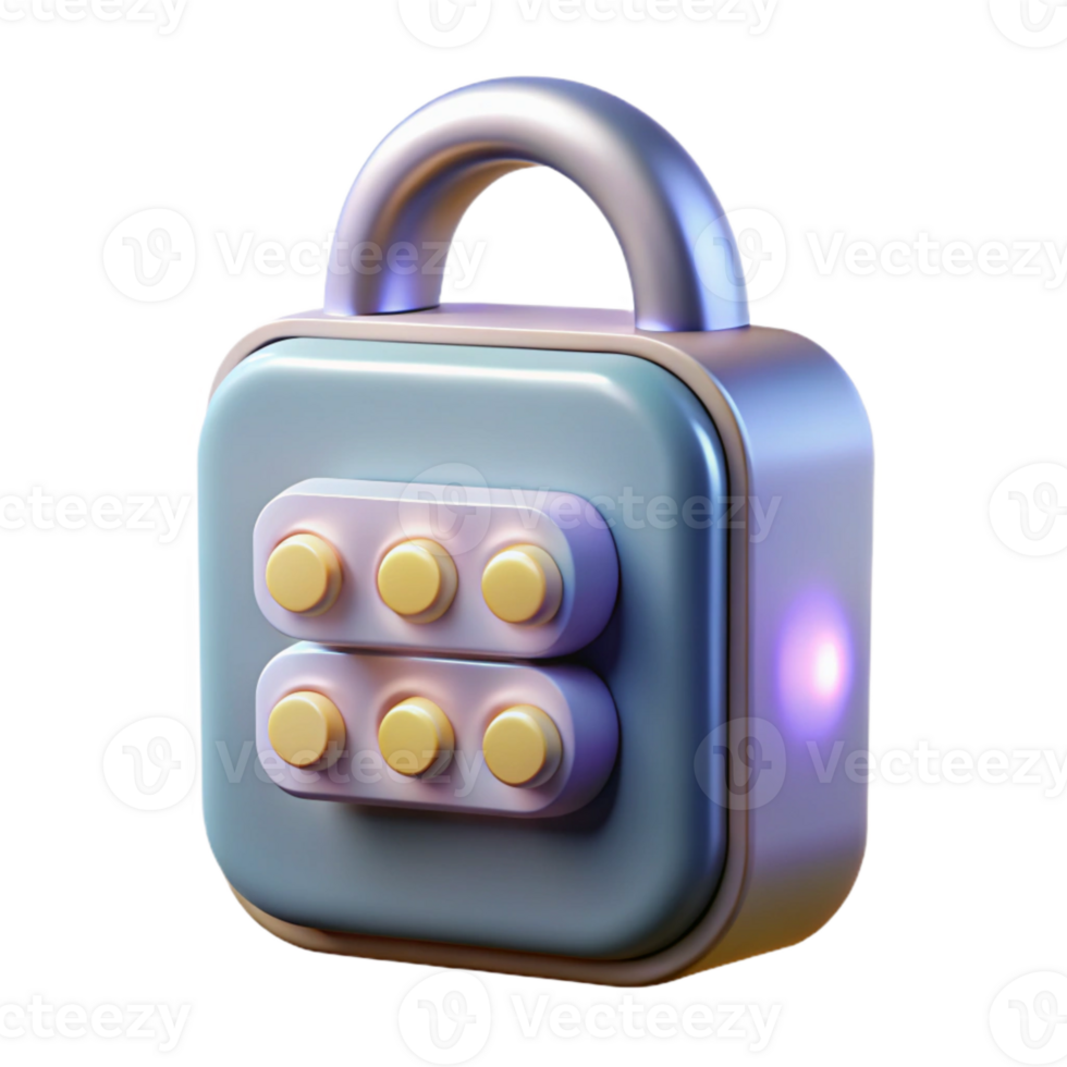 dramatic modern Smart Lock Keypad Illuminated Buttons Transparent Background exclusive png