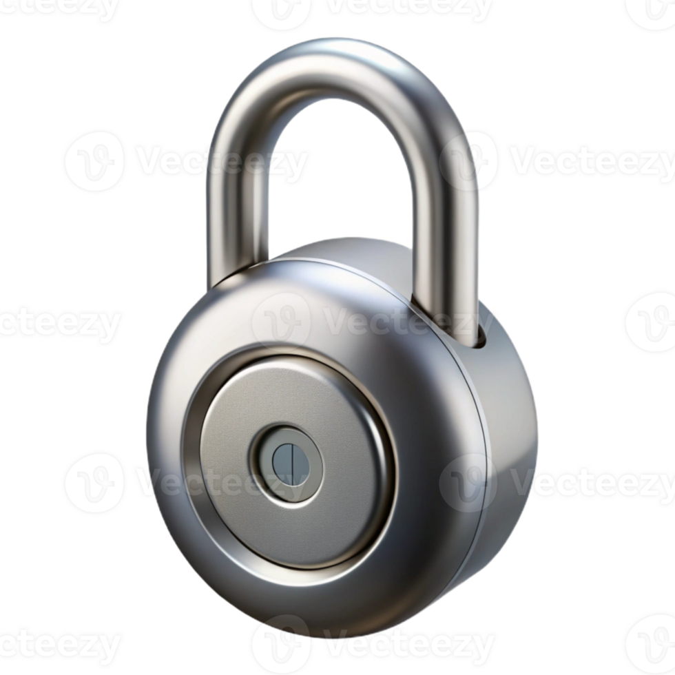 beautiful artistic Smart Lock Silver Metallic Finish Isolated authentic png