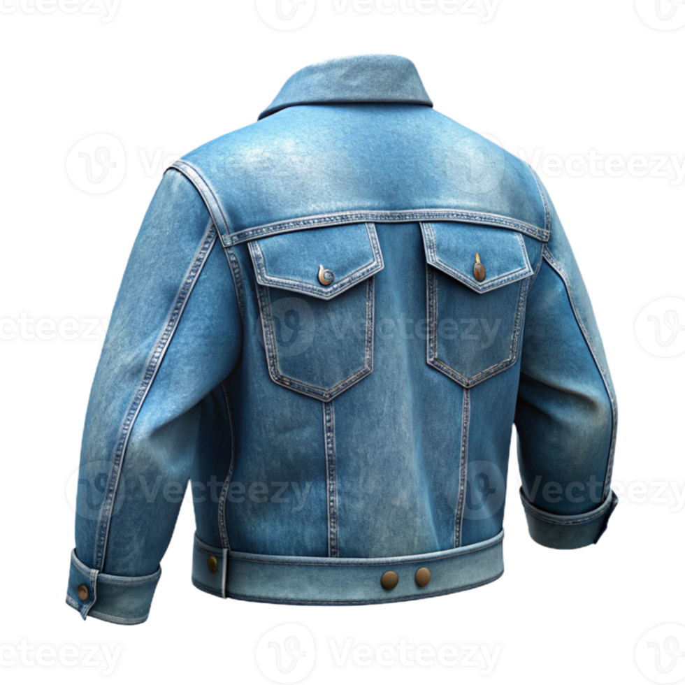 impressive modern Denim Jacket Back View Transparent exclusive png