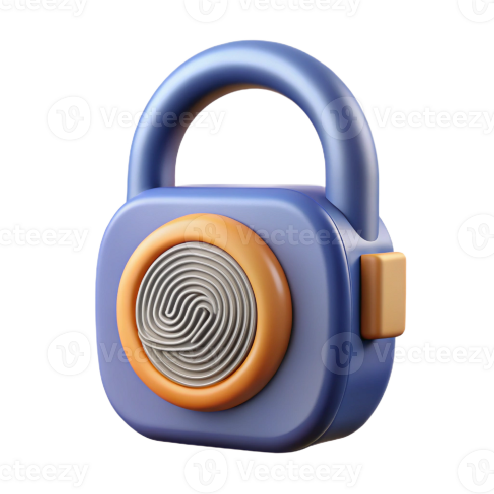 impressive abstract Smart Lock with Fingerprint Scanner Isolated on Transparent Background genuine png