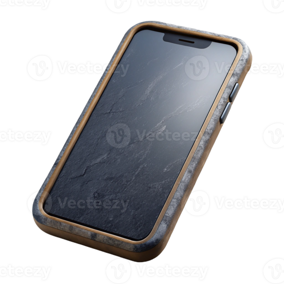impressive rustic Smartphone Cutout with Black Screen Transparent Background genuine png
