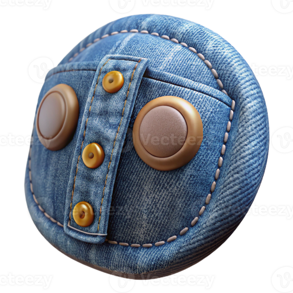 impressive rustic Denim Jacket Cuff Button Detail Isolated Element authentic png