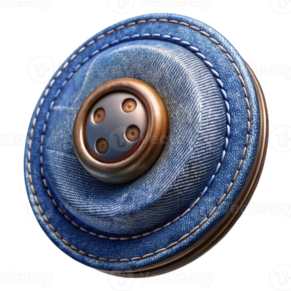 serene minimalist Denim Jacket Cuff Button Detail Isolated Element genuine png