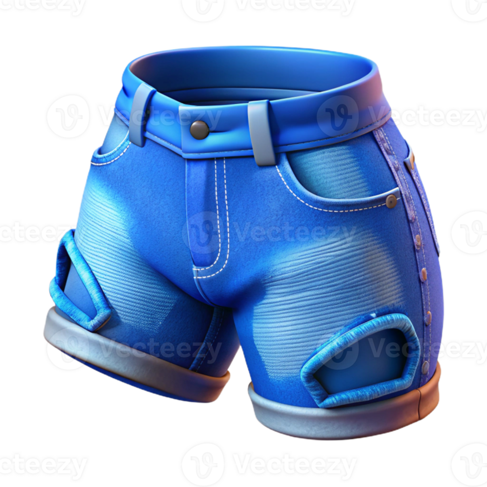extraordinary classic Denim Shorts Ripped Blue Isolated professional png