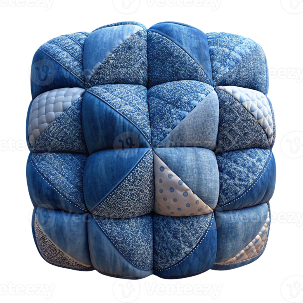 beautiful modern Denim Scrap Quilt Patchwork Texture Isolated Element genuine png
