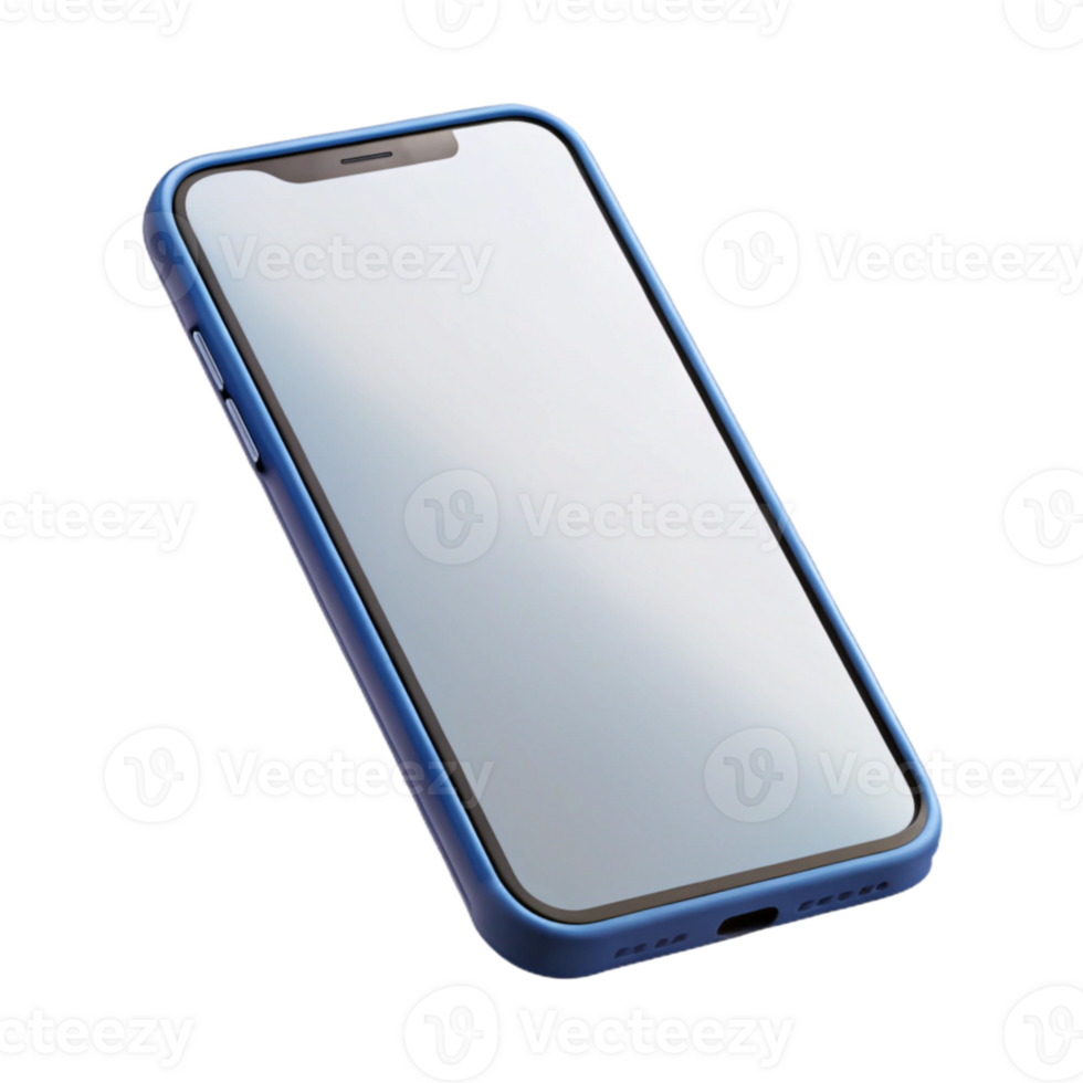 beautiful artistic Smartphone with Blank Screen Front View Transparent Background original png