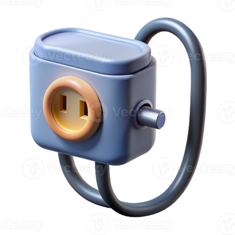extraordinary traditional Smart Plug Connected to Cable Isolated original png