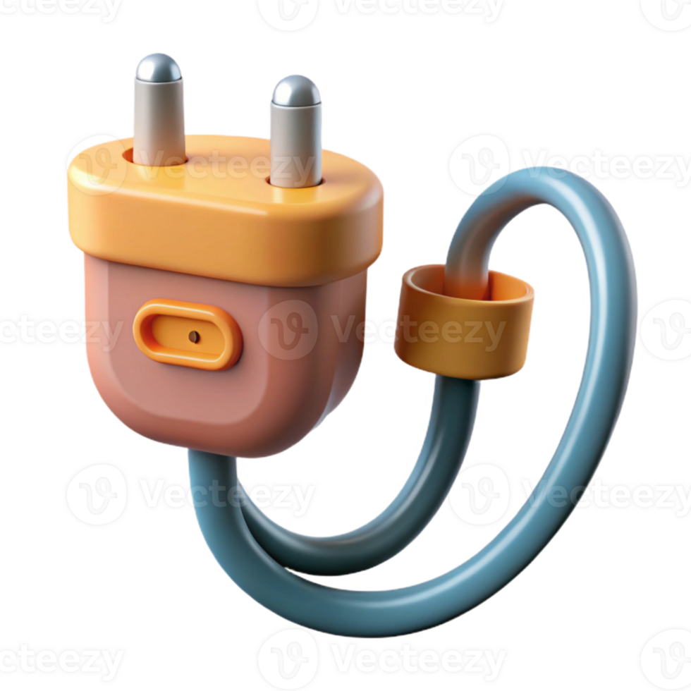 serene abstract Smart Plug Connected to Cable Isolated professional png