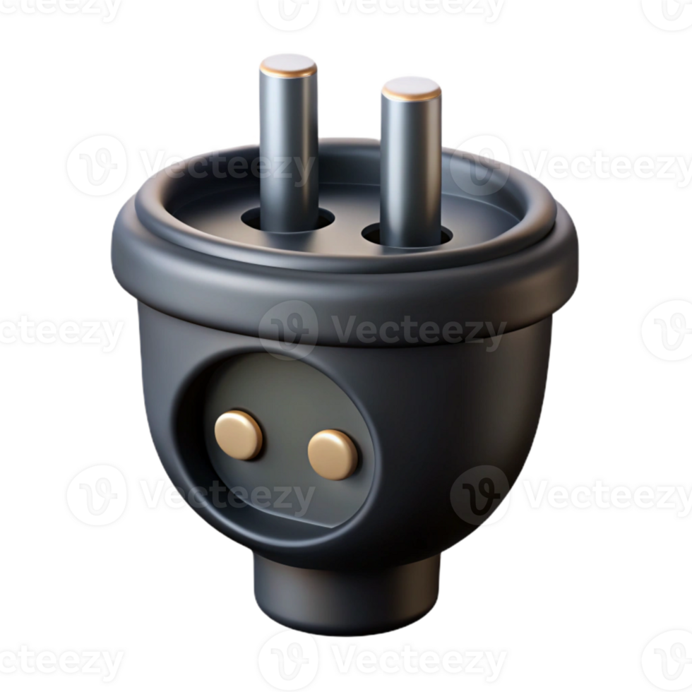 impressive minimalist Smart Plug Front View Black Cutout png