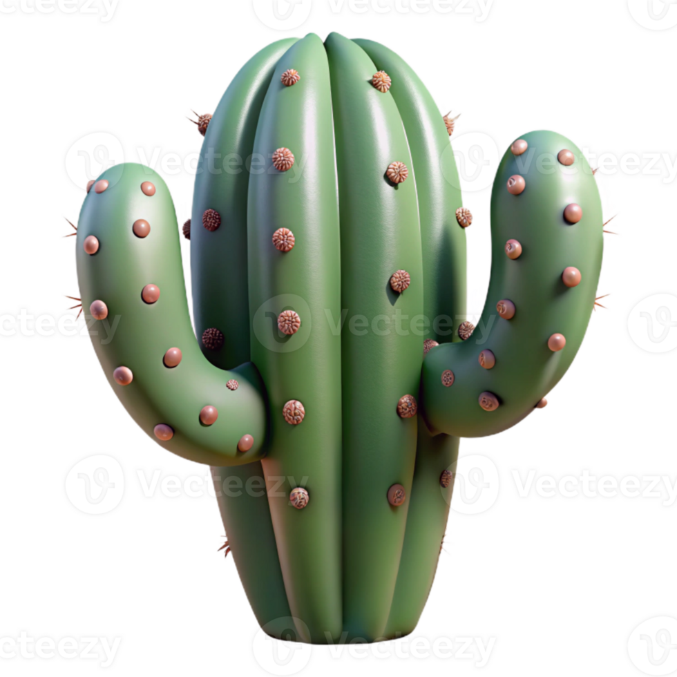 serene abstract Desert Cactus Front View Cutout with Spines genuine png