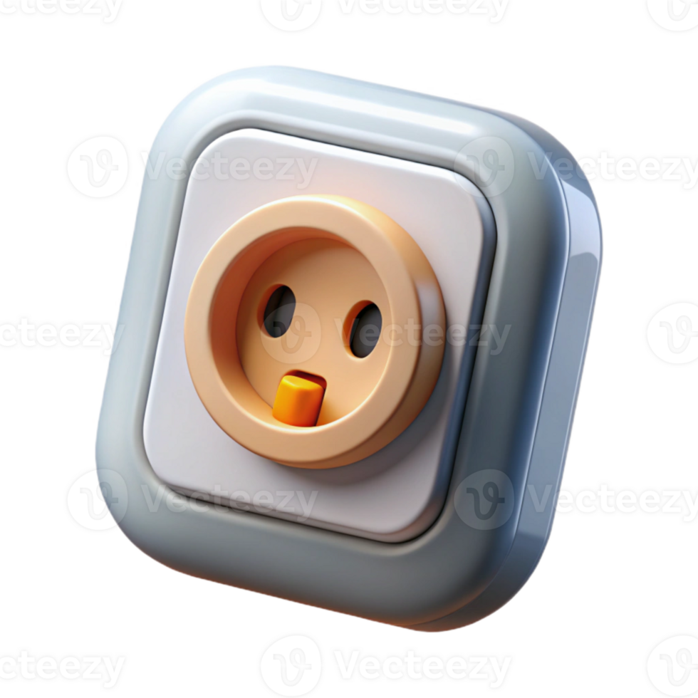 serene creative Smart Plug with Power Indicator Light Isolated Element professional png