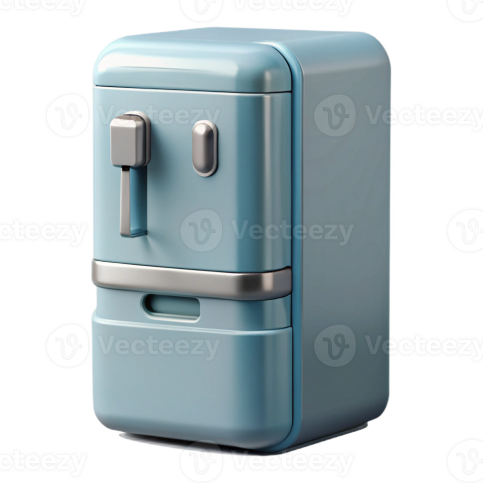 serene contemporary Smart Refrigerator Water Dispenser Front View Transparent Background detailed png