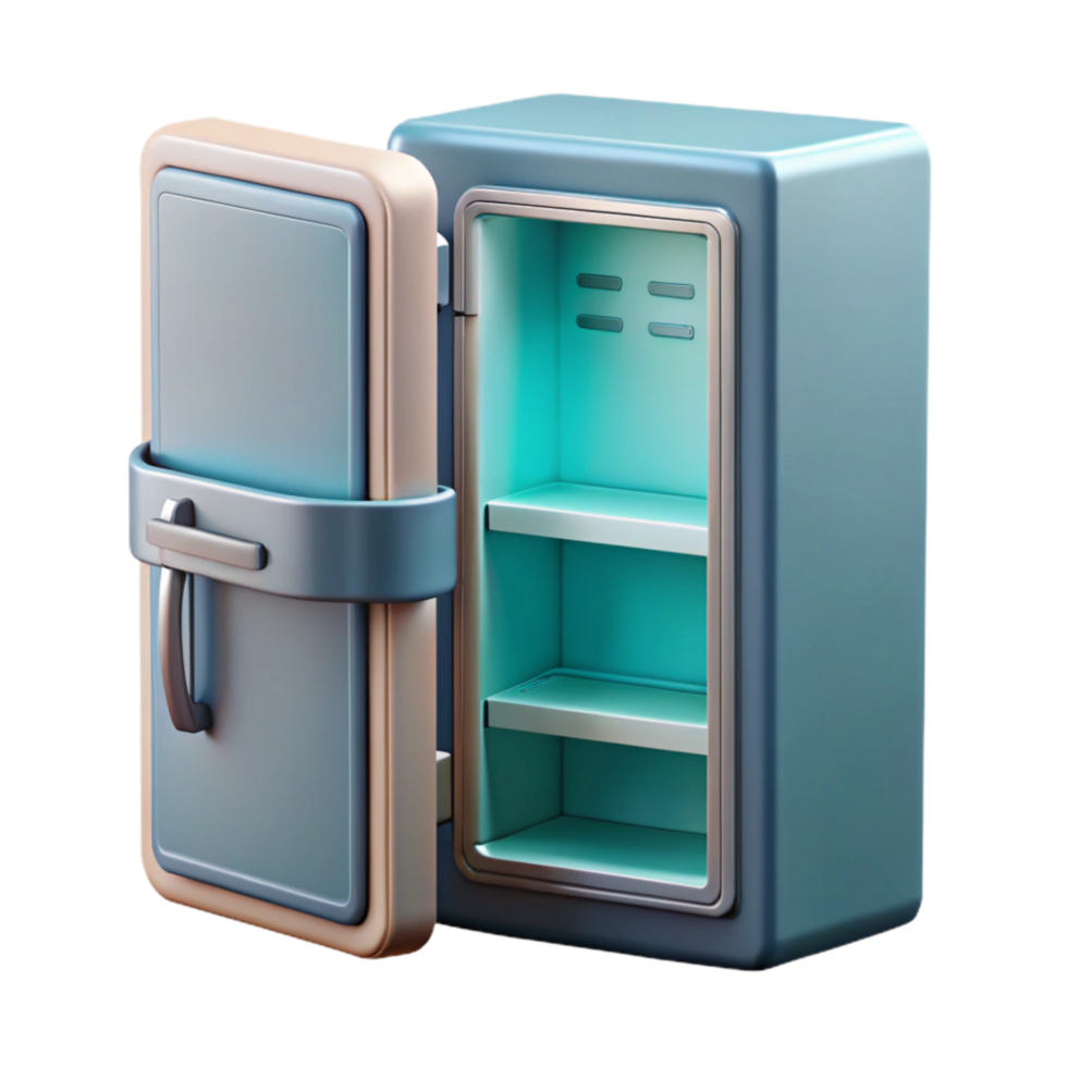 wonderful abstract Smart Refrigerator with Open Door Transparent Background authentic png