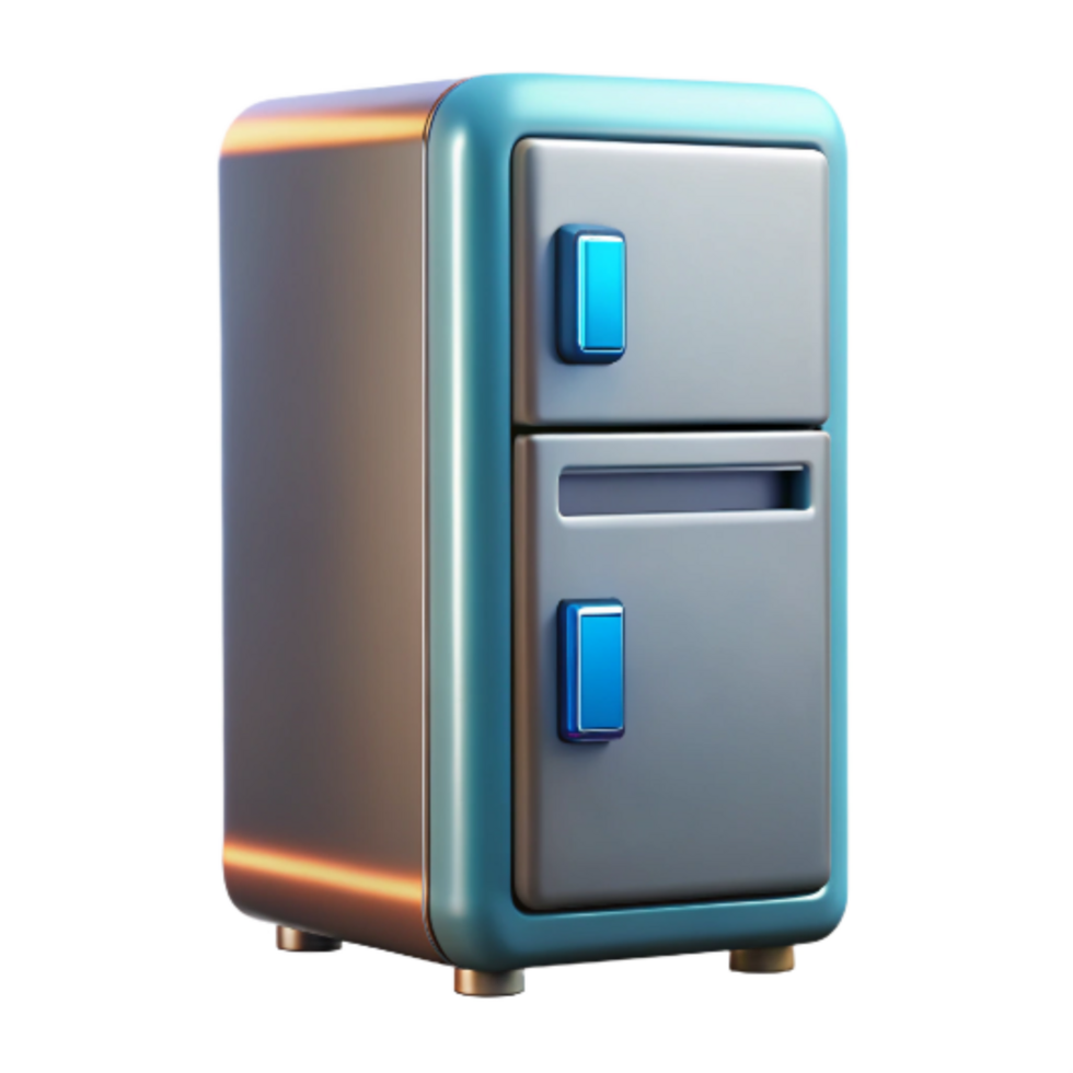 dramatic minimalist Smart Refrigerator with Touchscreen Display Transparent Background detailed png