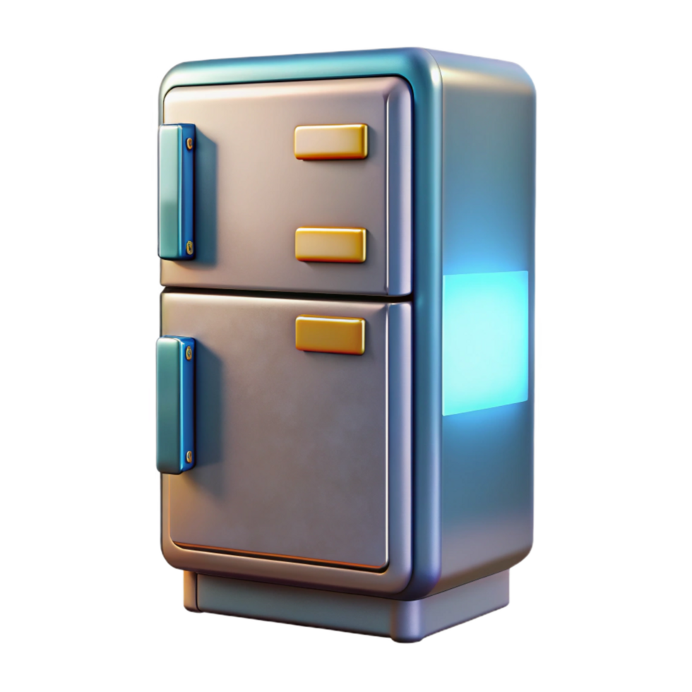 serene modern Smart Refrigerator with Touchscreen Display Transparent Background high quality png