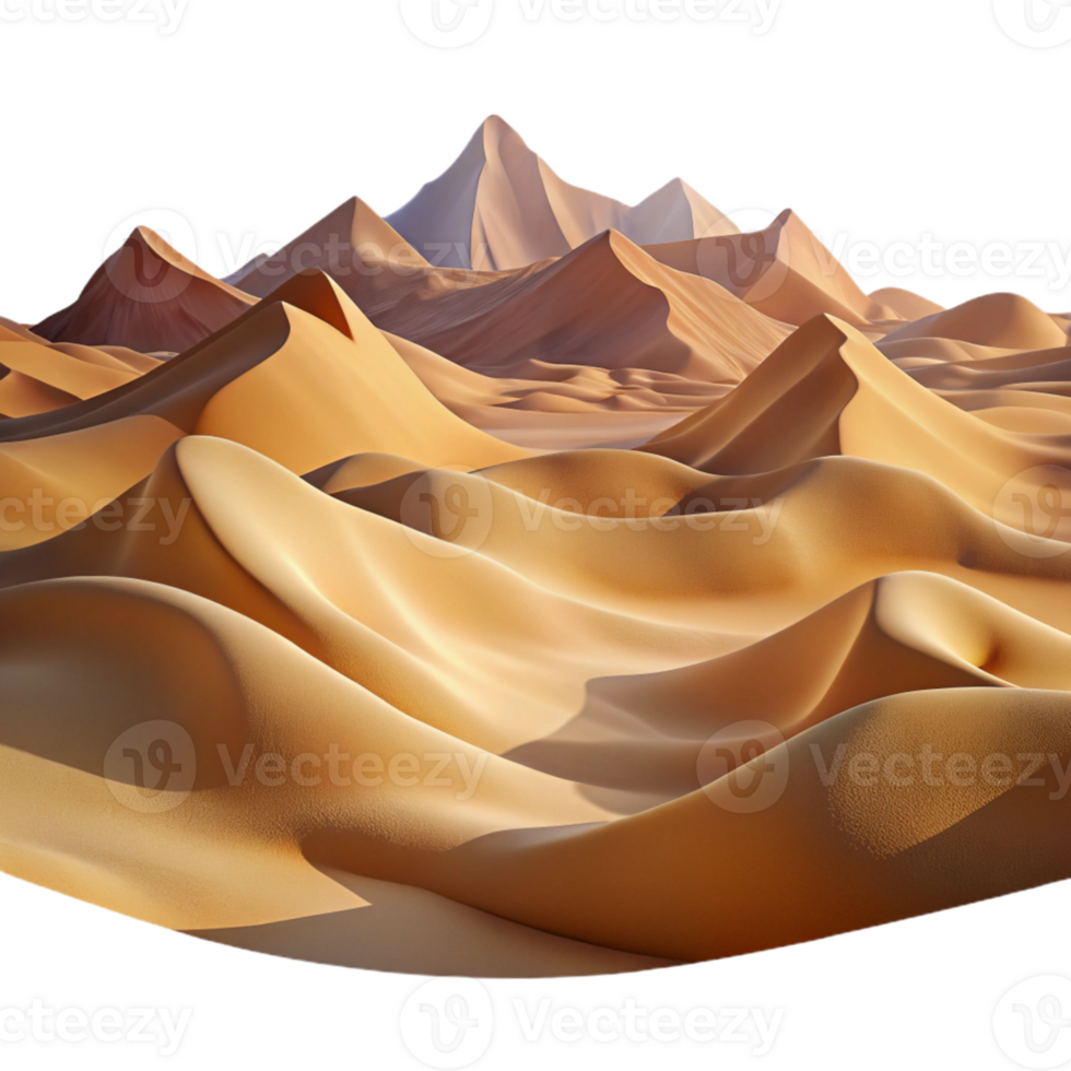 serene contemporary Desert Landscape with Dunes Panoramic View Transparent high resolution png