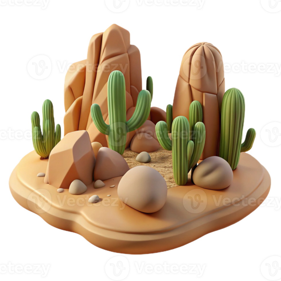 impressive creative Desert Landscape with Rock Formations Photography Isolated exclusive png