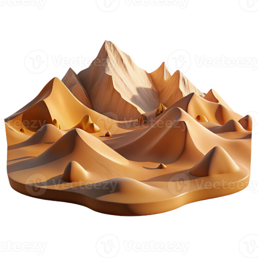 extraordinary artistic Desert Landscape with Sand Dunes Photography Isolated high quality png